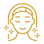 Icon of a serene woman with glowing skin, representing hydration and beauty benefits of Skin & Beauty Glow IV Therapy at Eterna Wellness.