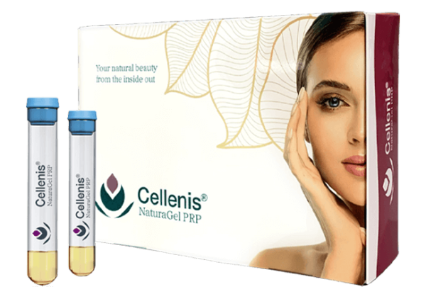 Centrifuge and collection tubes used to prepare PRP for NaturaGel PRF Filler treatment at Eterna Wellness.