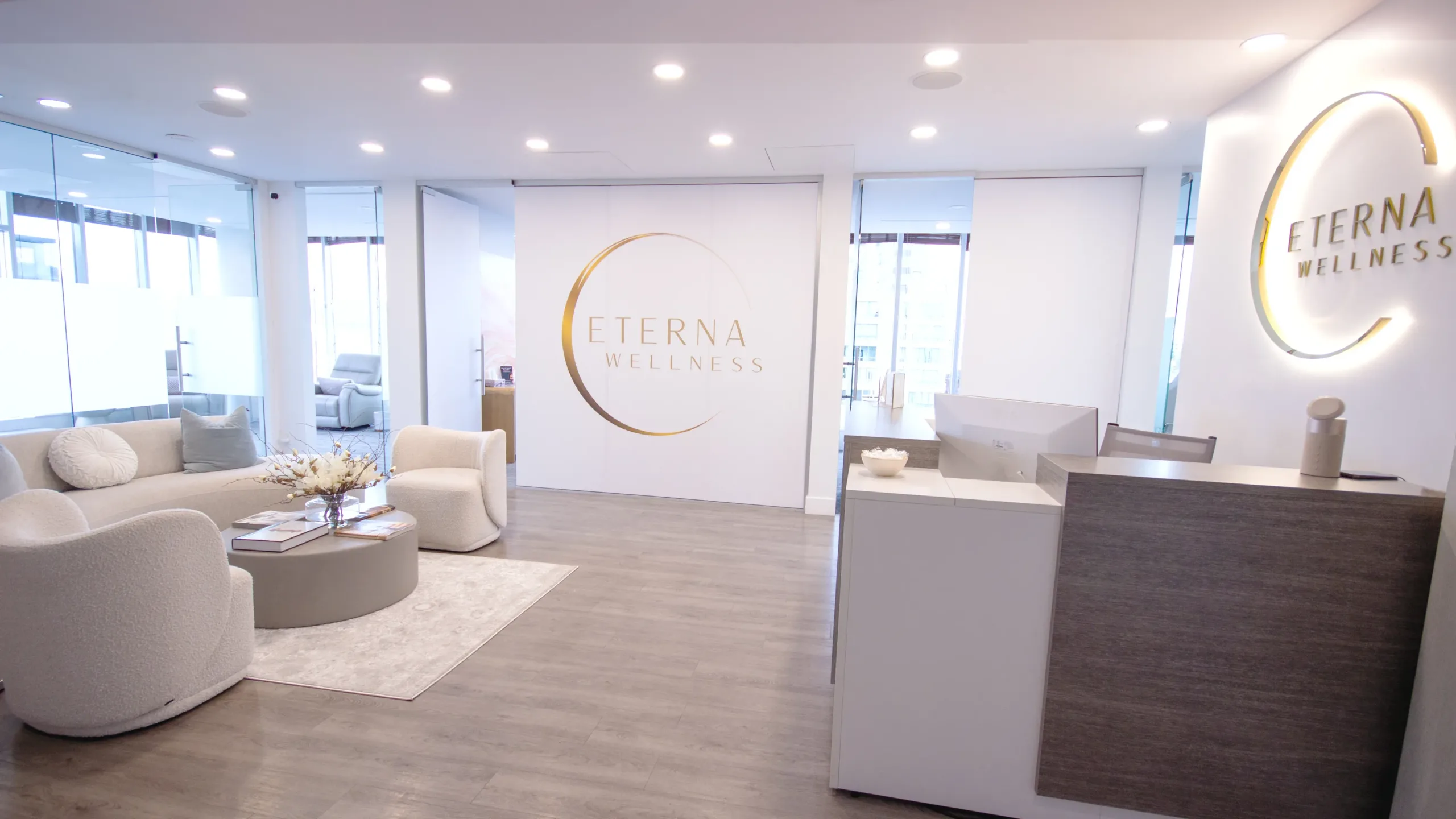 Lounge area at Eterna Wellness Medical Spa in Vancouver