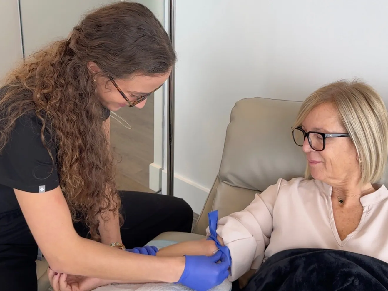 Woman having an IV Therapy treatment at a medical spa in Vancouver